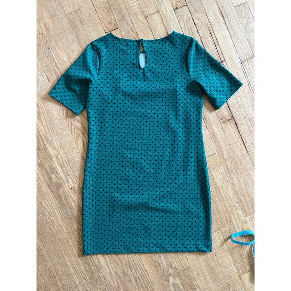 Banana Republic Patterned Green Dress Lightweight Casual Holiday Size Small - Picture 8 of 9